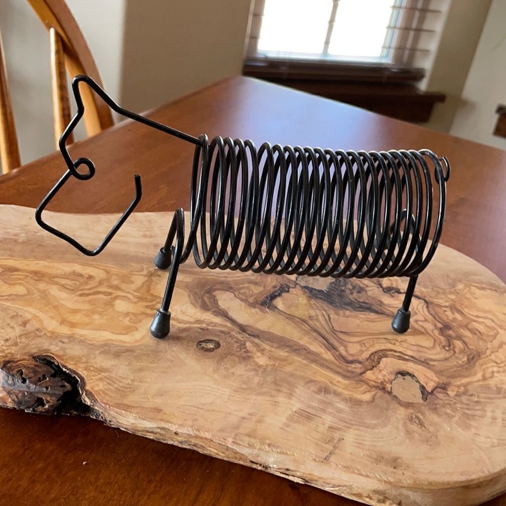 Vintage 1950s Scottie Dog Black Wire Letter Holder